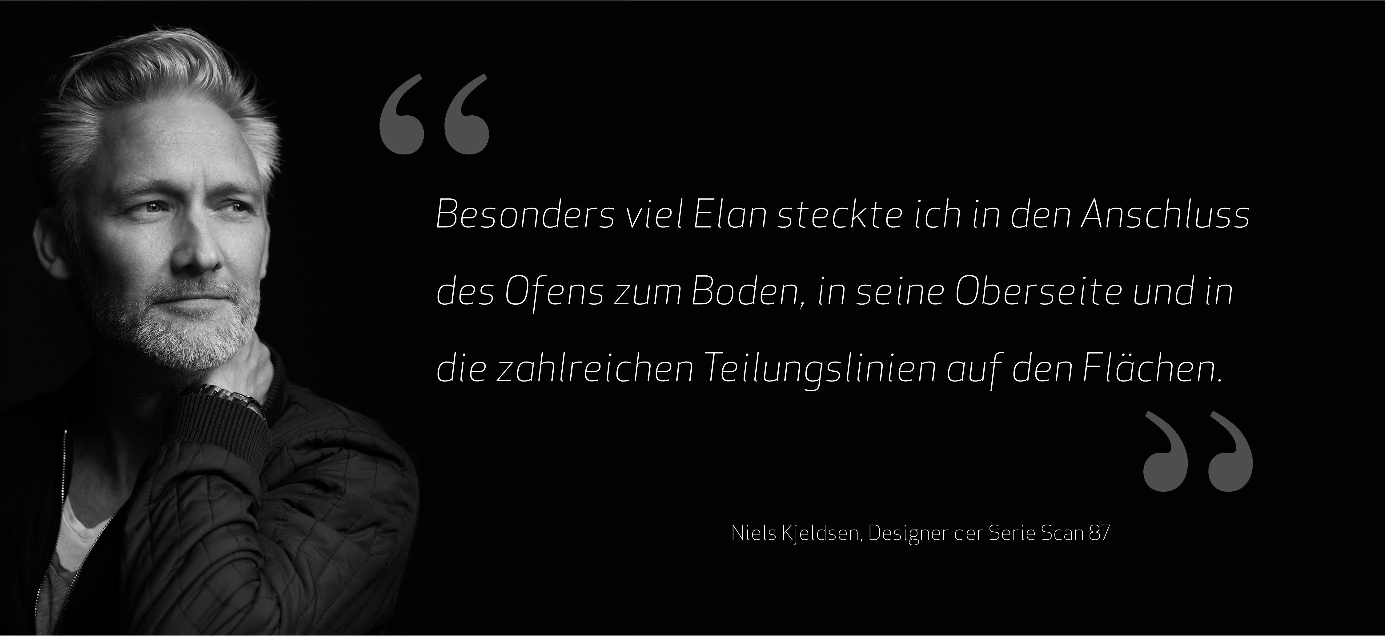 Schwarz-Weiß-Bild des Mannes mit der Hand hinter dem Hals mit Effektlicht im Gesicht
